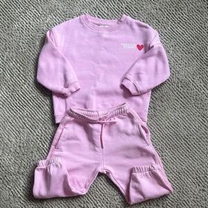 ZARA Pink Sweatshirt and Jogger Set